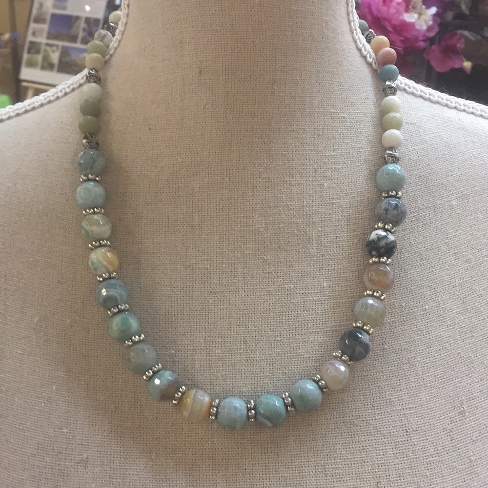 Amazonite and Sterling Silver Necklace